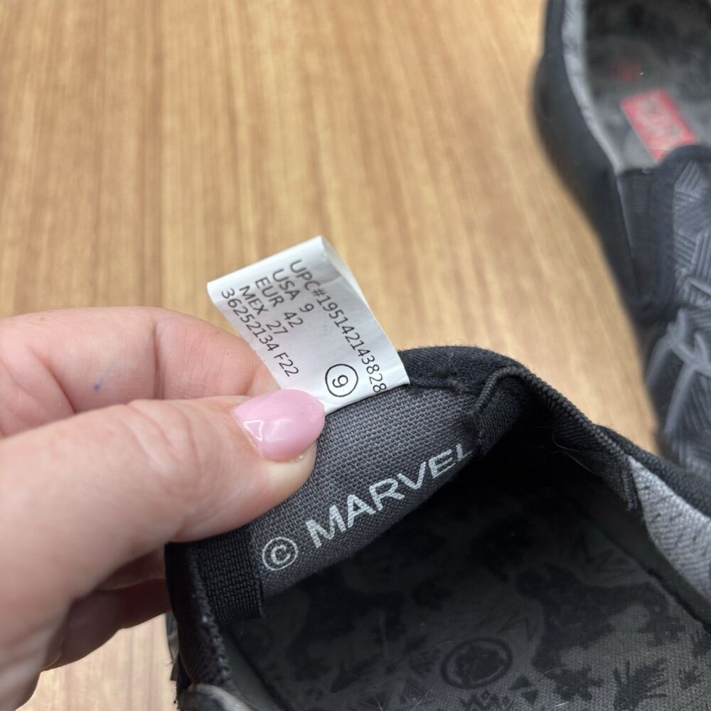 Marvel Black Panther Sneaker Sz 9 Low Top Slip On Casual Athleisure Ground Up - Picture 8 of 8